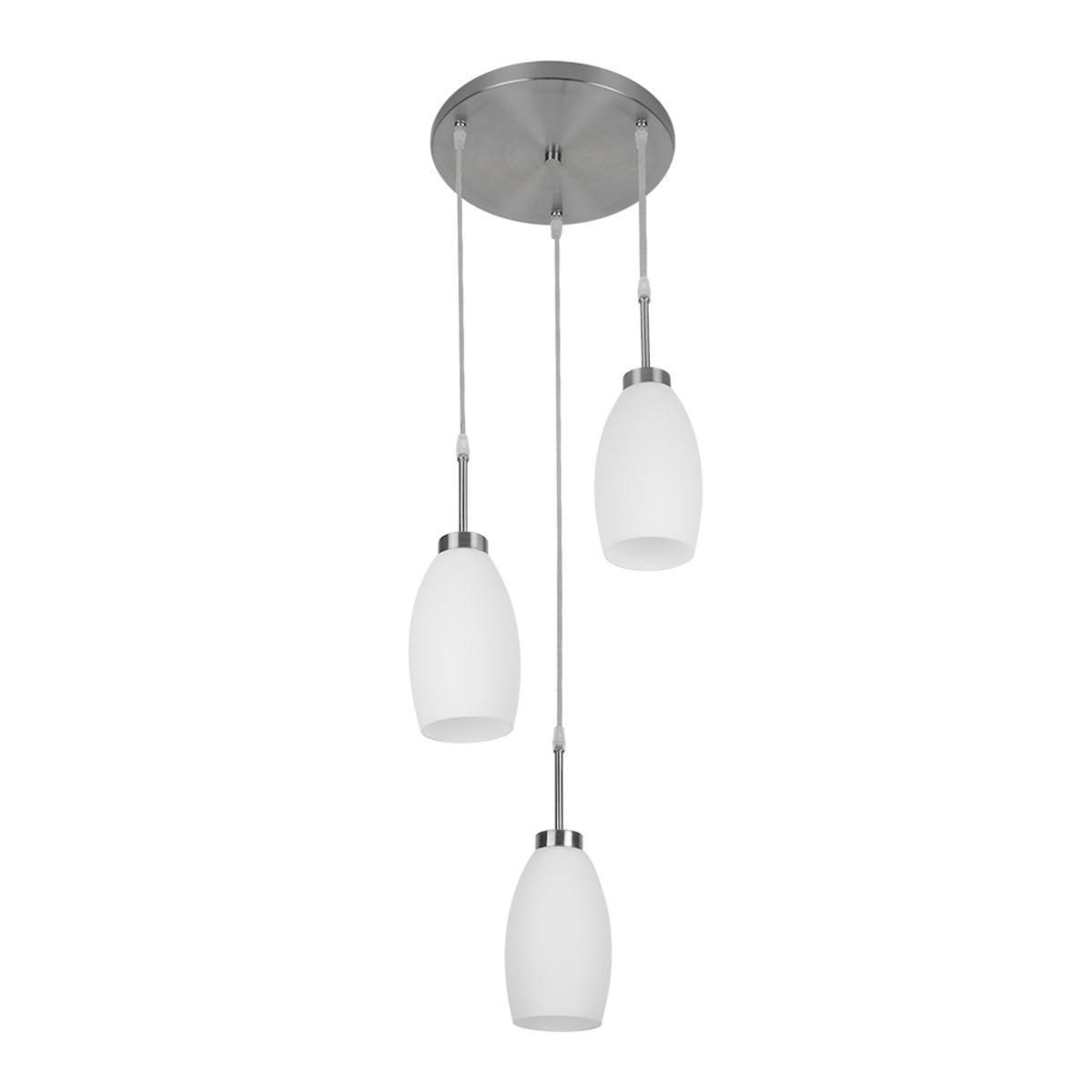 Lámpara de suspender MARUK II - 3 luces E27 - Acabado cristal opalino