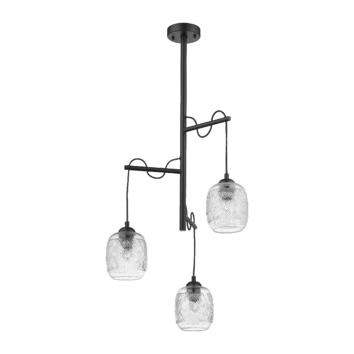 Lámpara de suspender FULU II - 3 luces E27 - Acabado negro