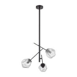 Lámpara de suspender CASTULA II - 3 luces E14 - Acabado negro