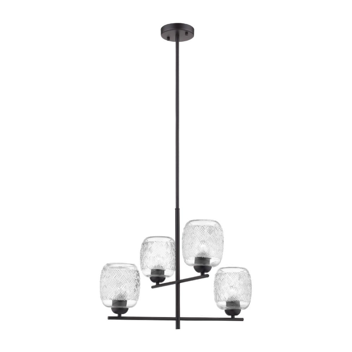 Lámpara de suspender FULU I - 4 luces E27 - Acabado negro