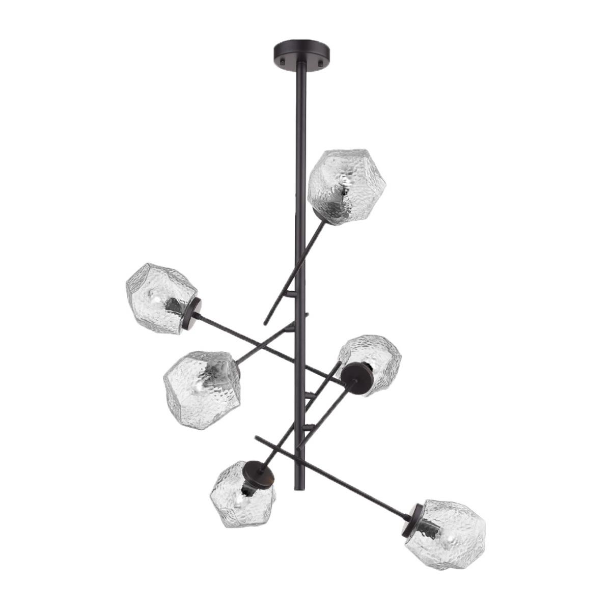 Lámpara de suspender CASTULA I - 6 luces E14 - Acabado negro