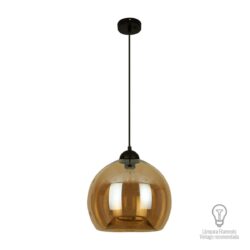Lámpara de suspender ATENEA - 1 luz E27 - Acabado cristal ámbar