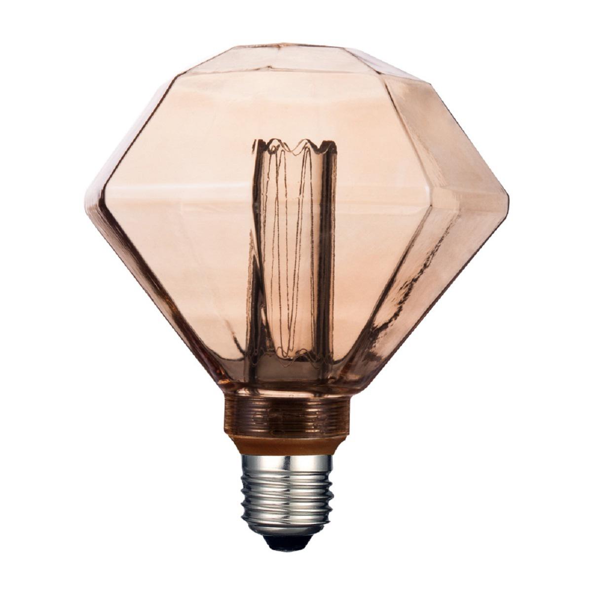 Bombilla LED vintage forma diamante  - Dimeable - 3W - Luz ámbar