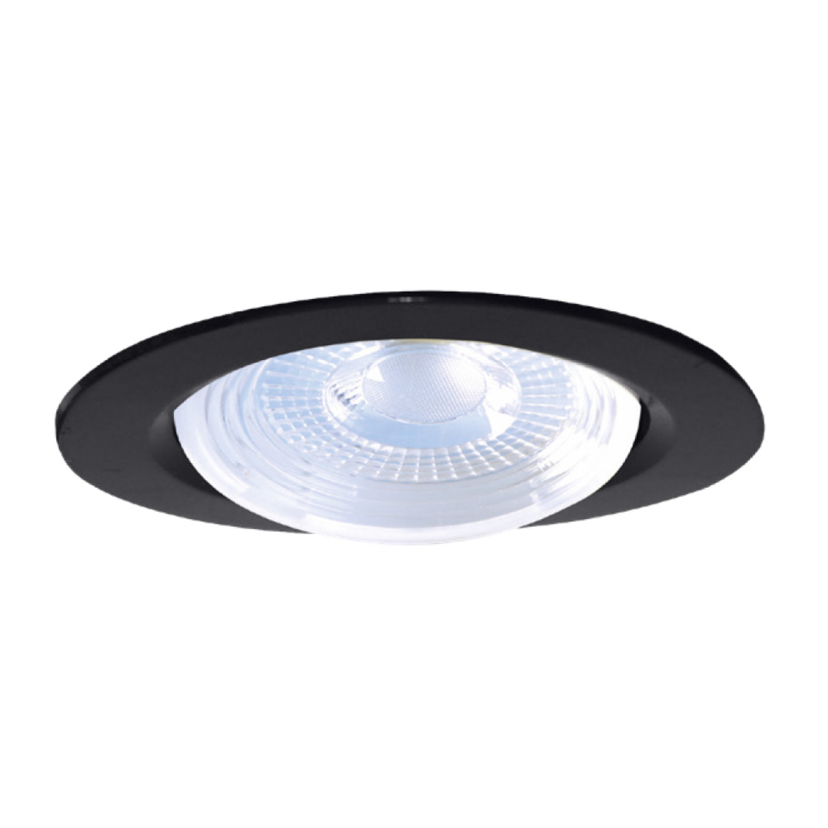 Ojo de buey empotrable LED - 7W - Acabado negro - Luz cálida