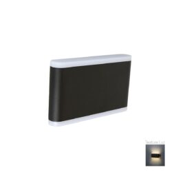 Lámpara de pared exterior - LED Integrado - 12W - Luz cálida - Acabado negro