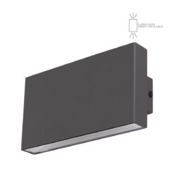Lámpara de pared exterior - LED Integrado - 17W - Luz cálida - Acabado gris