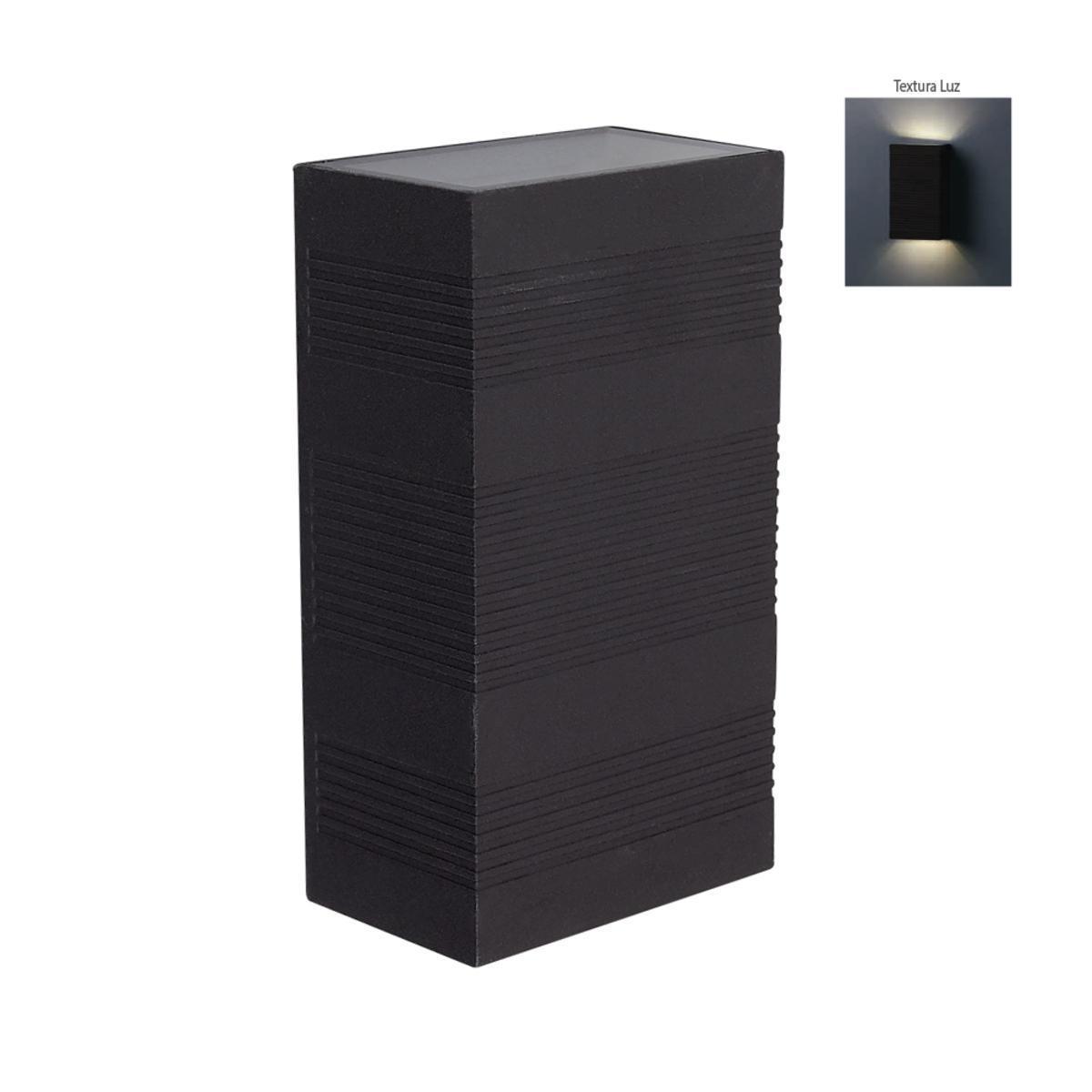 Lámpara de pared exterior - LED Integrado - 6W - Luz templada - Acabado negro