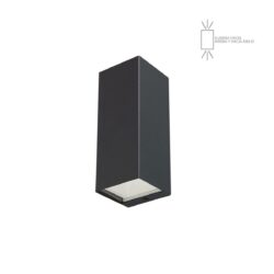 Lámpara de pared exterior - LED Integrado - 9W - Luz cálida - Acabado gris