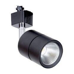 Lámpara de riel con LED integrado - 12W - Acabado negro - Luz cálida