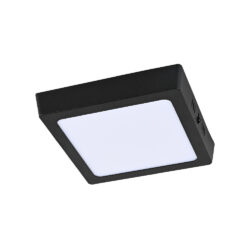 Plafón LED de sobreponer - 12W - Acabado negro - Luz cálida