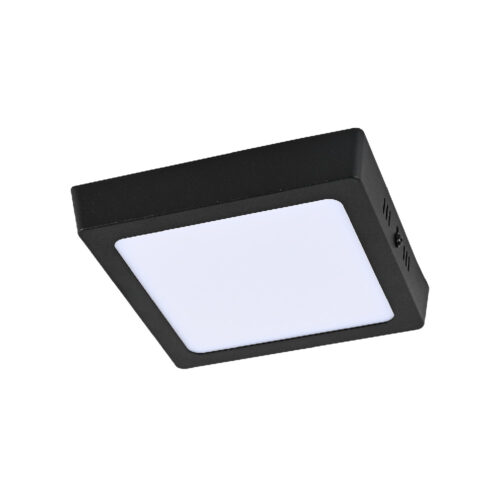 Plafón LED de sobreponer - 12W - Acabado negro - Luz cálida