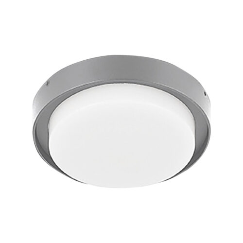 Plafón LED de sobreponer - 15W - Acabado gris - Luz fría