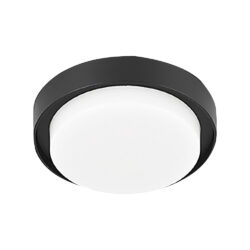 Plafón LED de sobreponer - 15W - Acabado negro - Luz fría