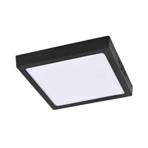 Plafón LED de sobreponer - 18W - Acabado negro - Luz fría