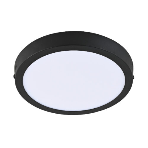 Plafón LED de sobreponer - 18W - Acabado negro - Luz cálida