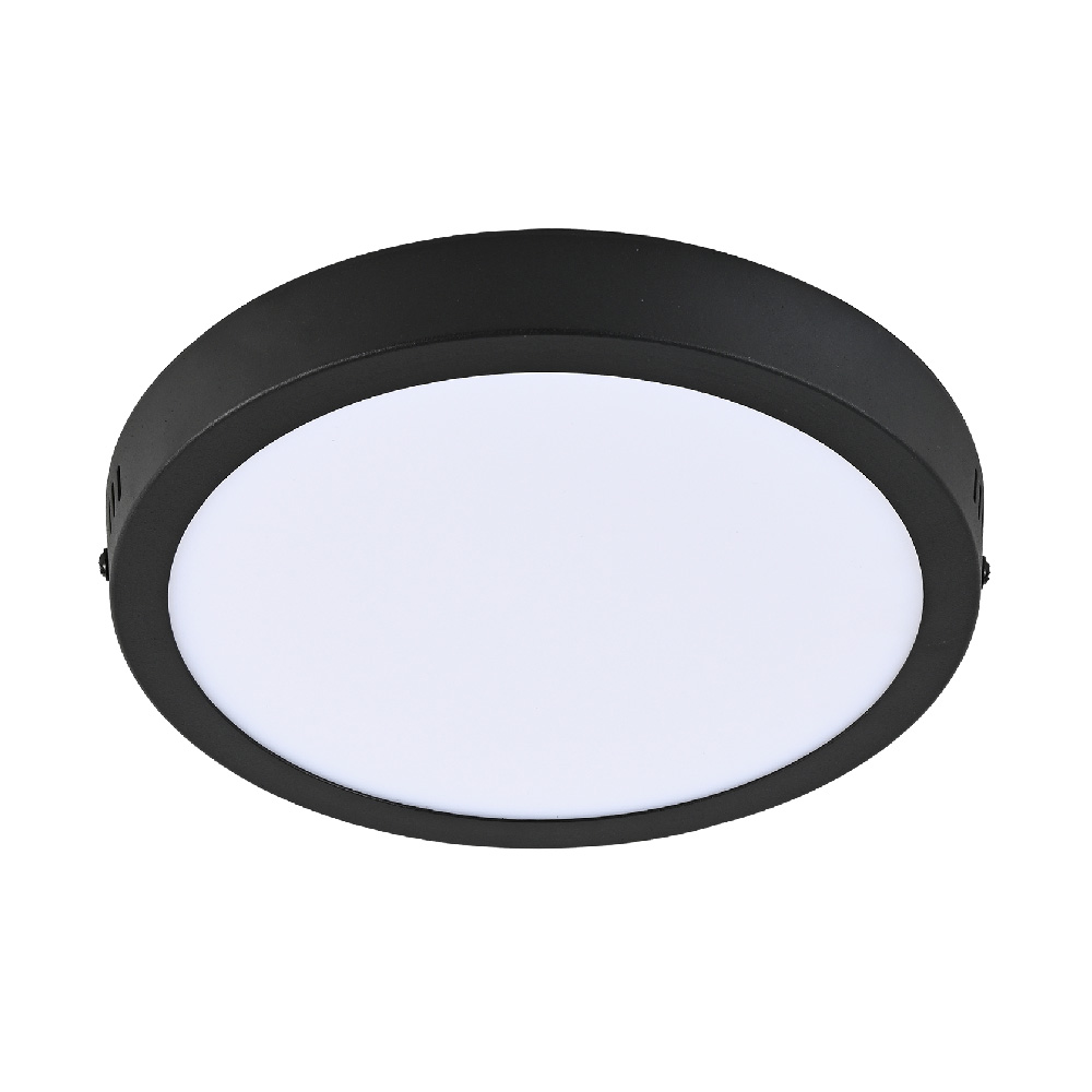 Plafón LED de sobreponer - 18W - Acabado negro - Luz fría
