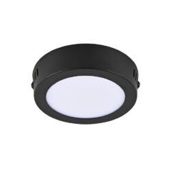 Plafón LED de sobreponer - 6W - Acabado negro - Luz cálida