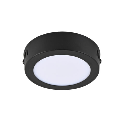 Plafón LED de sobreponer - 6W - Acabado negro - Luz cálida