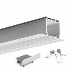 Perfil para cinta LED IP65 - Para interior y exterior - Aluminio Anodizado - De empotrar - Lente frosted