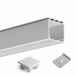 Perfil para cinta LED IP65 - Para interior y exterior - Aluminio anodizado - De sobreponer - Lente frosted