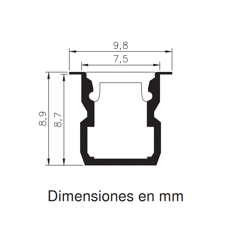 Perfil para cinta LED - Para interior - Aluminio - De Empotrar - Lente satinado 3 Perfil para cinta LED - Para interior - Aluminio - De Empotrar - Lente satinado - Imagen 3