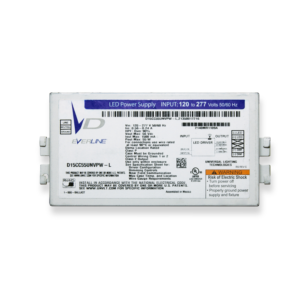 Driver LED compacto 55W - Corriente constante - 100-1500mA