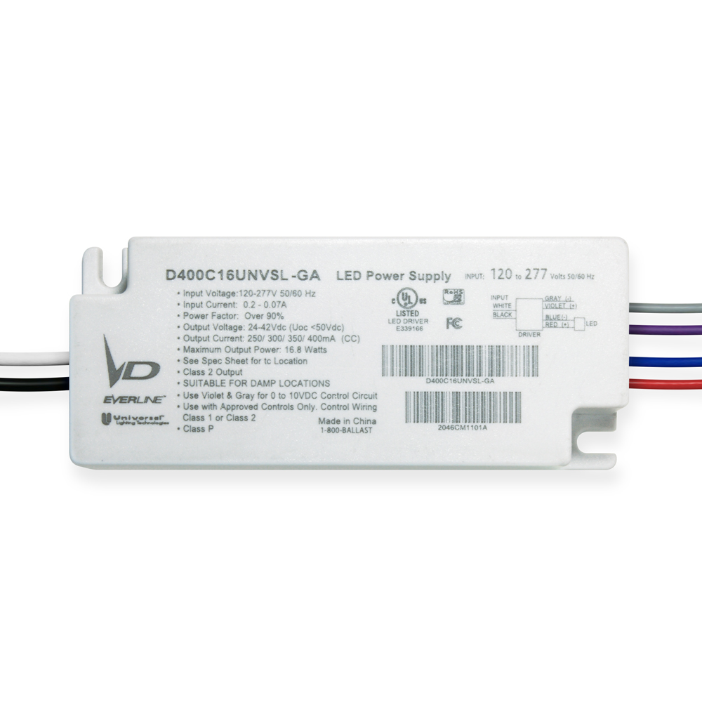 Driver LED compacto 20W - Corriente constante seleccionable 250/300/350/400mA