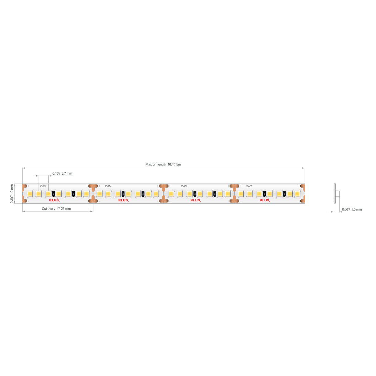 Cinta LED - Klus - 1m - para interior - 1614 lumens/m - 3000K - Luz cálida