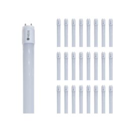 Tubo LED T8 de vidrio frost - 18W - 48" - Luz fría - Caja de 25 unidades