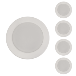 Ojo de buey - para 1 lámpara GU10 - Fijo - Acabado blanco - Paquete de 5 unidades