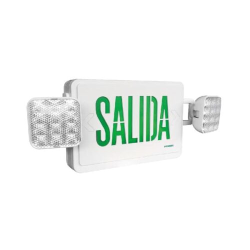Combo rótulo de Salida color verde y 2 luces de emergencia - LED integrado - 4.2W