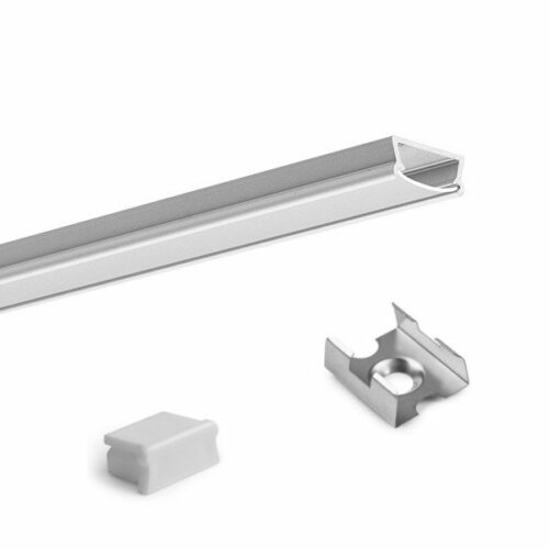 Perfil para cinta LED - Para interior - Aluminio Anodizado - De sobreponer - Lente frosted