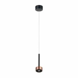 Lámpara de suspender ZAVI I - 9W - Acabado negro/café - Luz cálida