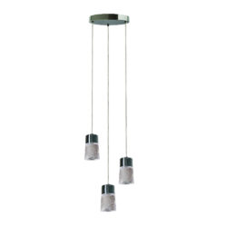 Lámpara de suspender AXOLO III - 15.5W - Acabado cromado / vidrio transparente - Luz cálida