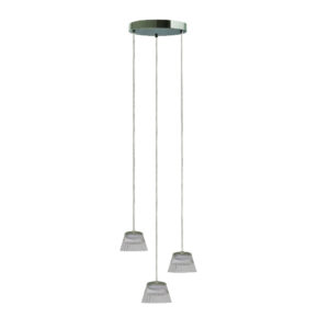 Lámpara de suspender MAZALA - 15.5W - Acabado cromado / vidrio transparente - Luz cálida