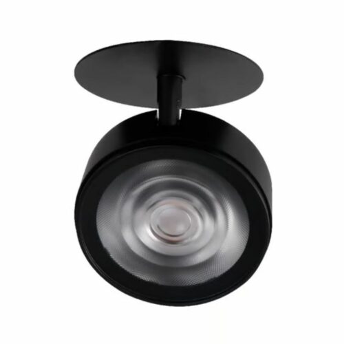 Ojo de buey empotrable LED - 15W - Acabado negro - Luz cálida