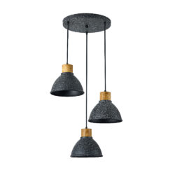 Lámpara de suspender GLOAS II - 3 luces E27 - Acabado negro