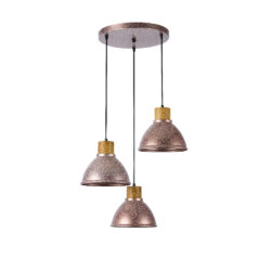 Lámpara de suspender GLOAS II - 3 luces E27 - Acabado rosado