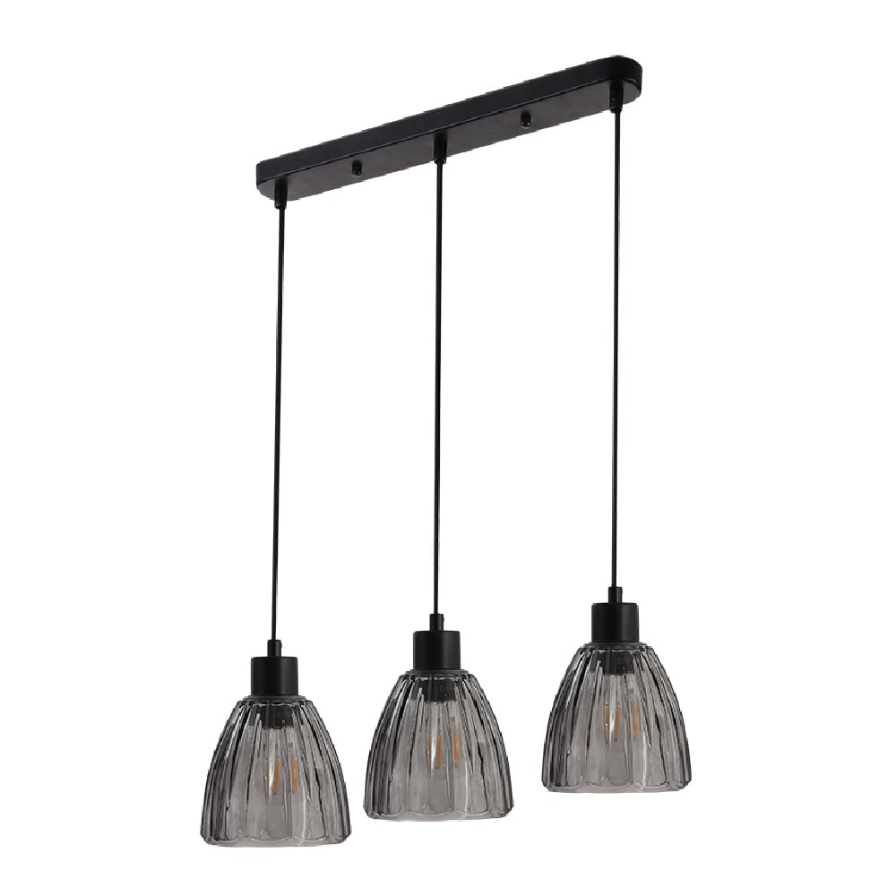 Lámpara de suspender CELESTE II - 3 luces E27 - Acabado negro