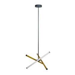 Lámpara de suspender CARTER - 22.5W - Acabado negro/dorado - Luz cálida