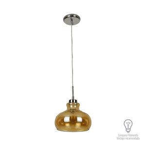 Lámpara de suspender PERSEUS - 1 luz E27 - Acabado cristal ámbar