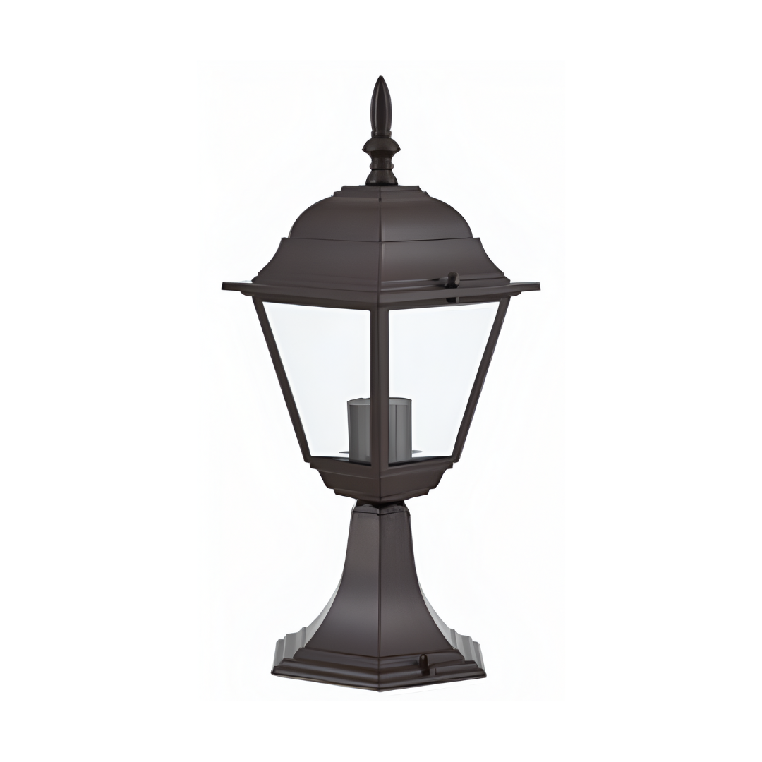 Farol de piso - Para 1 luz E27 - Acabado Café