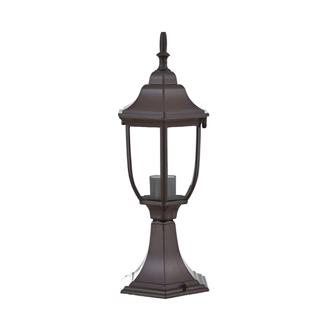 Farol de piso - Para 1 luz E27 - Acabado Café