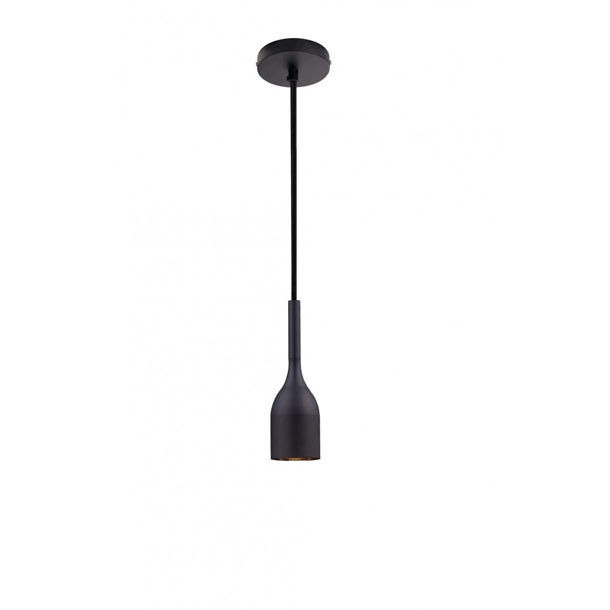 Lámpara de suspender Socket colgante metálico - 1 luz E27 - Acabado negro
