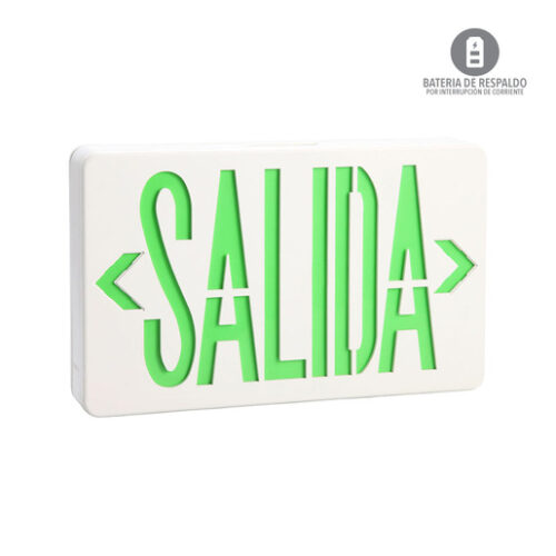 Rótulo Salida LED - Letras verdes - LED integrado - 3W