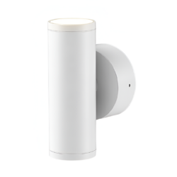 Lámpara de pared exterior - LED integrado - 10W - Luz cálida - Acabado Blanco