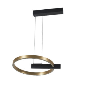 Lámpara de suspender AZORES - 34W - Acabado negro/dorado - Luz cálida